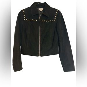 Belle Sky Suede Studded Jacket - Size Small